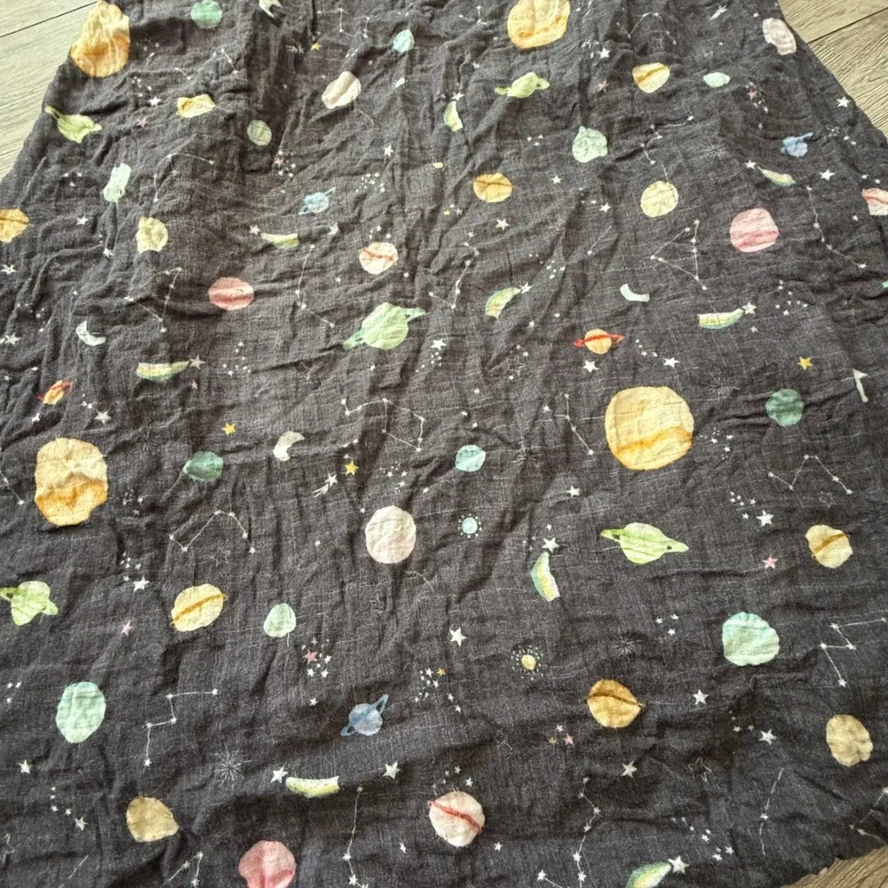 Loulou‎ LOLLIPOP Baby bamboo Planets Stars Charcoal crib sheet